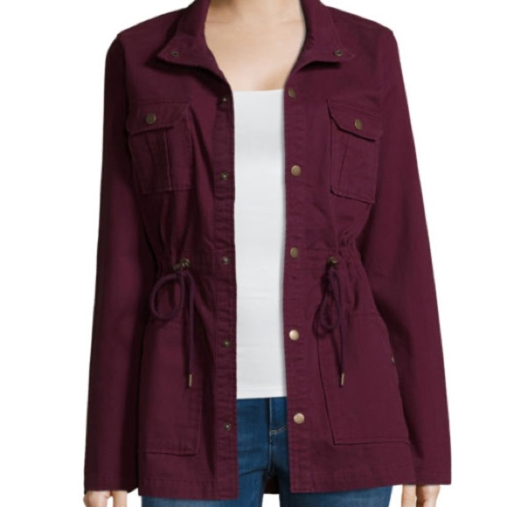 Women’s size medium plum anorak utility jacket